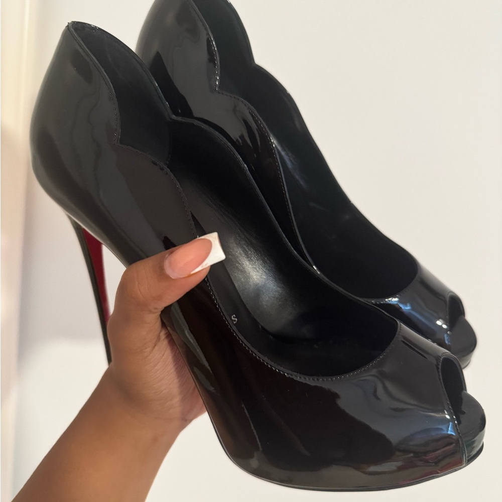 Elegant Black Peep-Toe Heels